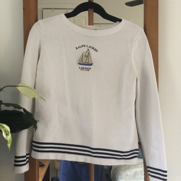 Vintage Ralph Lauren white long sleeve boating shirt - Picture 1 of 2